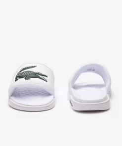 Lacoste Flip-Flops & Sandals-Men'S Croco Dualiste Synthetic Logo Strap Slides