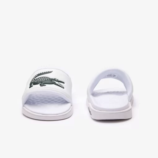 Lacoste Flip-Flops & Sandals-Men'S Croco Dualiste Synthetic Logo Strap Slides