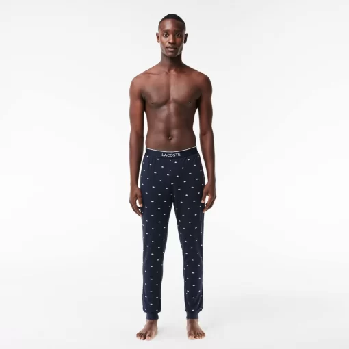 Lacoste Underwear & Lounge Wear-Men'S Crocodile Patterned Stretch Cotton Pyjama Pants