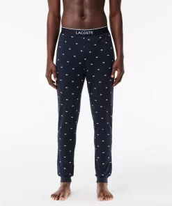 Lacoste Underwear & Lounge Wear-Men'S Crocodile Patterned Stretch Cotton Pyjama Pants