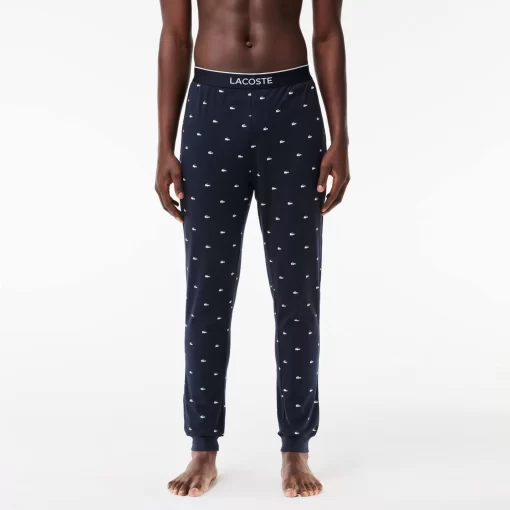 Lacoste Underwear & Lounge Wear-Men'S Crocodile Patterned Stretch Cotton Pyjama Pants