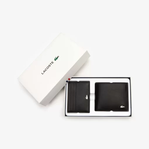 Lacoste Wallets & Small Leather Goods-Men'S Fg Leather Wallet And Card Holder Set