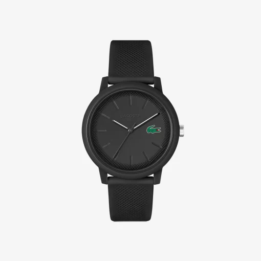 Lacoste Watches-Men'S .12.12 Black Silicone Strap Watch