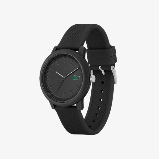 Lacoste Watches-Men'S .12.12 Black Silicone Strap Watch