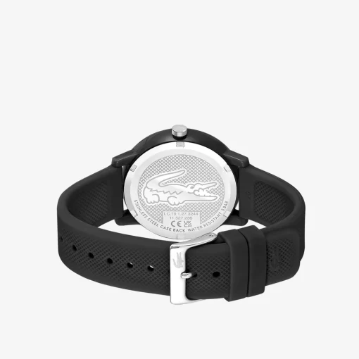 Lacoste Watches-Men'S .12.12 Black Silicone Strap Watch