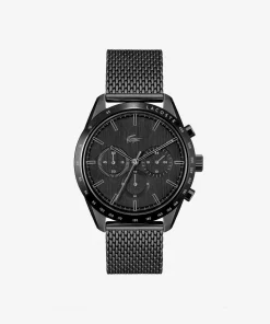 Lacoste Watches-Men'S Boston Black Steel Chronograph Watch