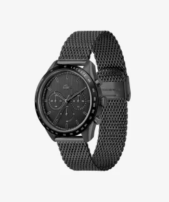 Lacoste Watches-Men'S Boston Black Steel Chronograph Watch