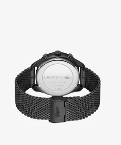 Lacoste Watches-Men'S Boston Black Steel Chronograph Watch