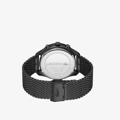 Lacoste Watches-Men'S Boston Black Steel Chronograph Watch