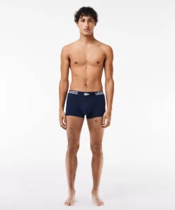 Lacoste Underwear & Lounge Wear-Men'S Branded Jersey Trunk Three-Pack