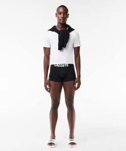 Lacoste Underwear & Lounge Wear-Men'S Branded Jersey Trunk Three-Pack