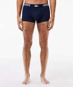 Lacoste Underwear & Lounge Wear-Men'S Branded Jersey Trunk Three-Pack