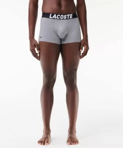 Lacoste Underwear & Lounge Wear-Men'S Branded Jersey Trunk Three-Pack