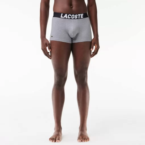 Lacoste Underwear & Lounge Wear-Men'S Branded Jersey Trunk Three-Pack