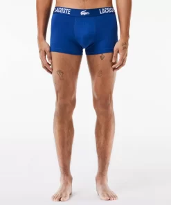 Lacoste Underwear & Lounge Wear-Men'S Branded Jersey Trunk Three-Pack