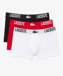 Lacoste Underwear & Lounge Wear-Men'S Branded Jersey Trunk Three-Pack