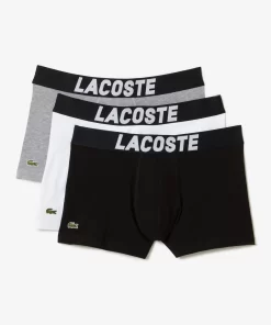 Lacoste Underwear & Lounge Wear-Men'S Branded Jersey Trunk Three-Pack