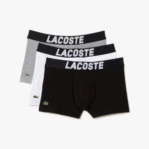 Lacoste Underwear & Lounge Wear-Men'S Branded Jersey Trunk Three-Pack