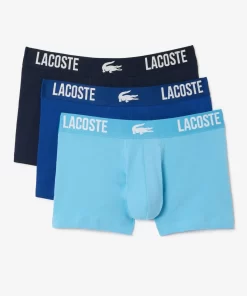 Lacoste Underwear & Lounge Wear-Men'S Branded Jersey Trunk Three-Pack