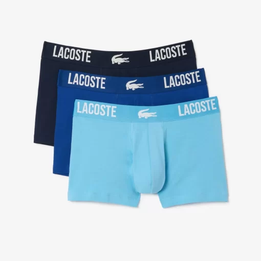 Lacoste Underwear & Lounge Wear-Men'S Branded Jersey Trunk Three-Pack