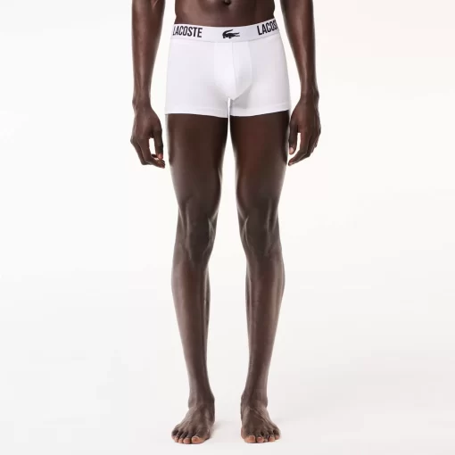 Lacoste Underwear & Lounge Wear-Men'S Branded Jersey Trunk Three-Pack