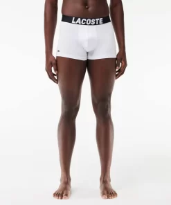 Lacoste Underwear & Lounge Wear-Men'S Branded Jersey Trunk Three-Pack