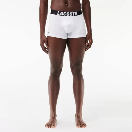 Lacoste Underwear & Lounge Wear-Men'S Branded Jersey Trunk Three-Pack