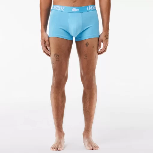 Lacoste Underwear & Lounge Wear-Men'S Branded Jersey Trunk Three-Pack