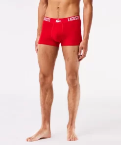 Lacoste Underwear & Lounge Wear-Men'S Branded Jersey Trunk Three-Pack