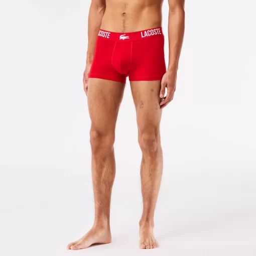 Lacoste Underwear & Lounge Wear-Men'S Branded Jersey Trunk Three-Pack