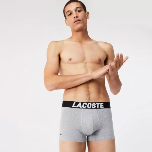 Lacoste Underwear & Lounge Wear-Men'S Branded Jersey Trunk Three-Pack