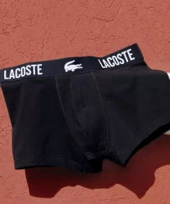 Lacoste Underwear & Lounge Wear-Men'S Branded Jersey Trunk Three-Pack