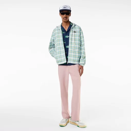 Lacoste Jackets & Coats-Men'S Checked Hooded Track Jacket