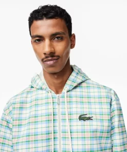 Lacoste Jackets & Coats-Men'S Checked Hooded Track Jacket