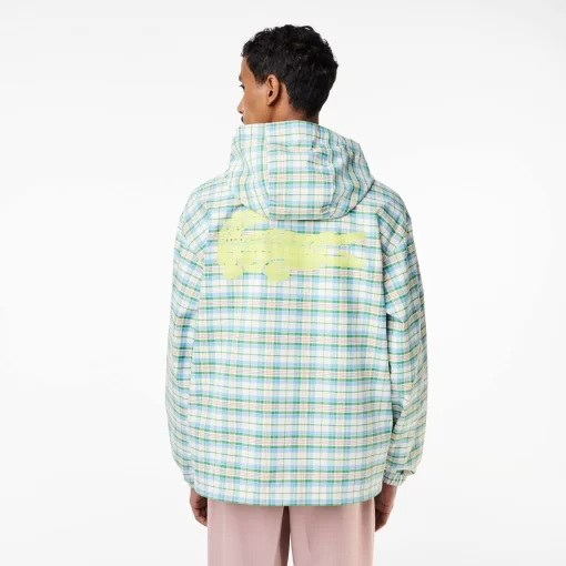 Lacoste Jackets & Coats-Men'S Checked Hooded Track Jacket