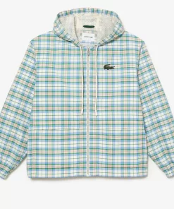 Lacoste Jackets & Coats-Men'S Checked Hooded Track Jacket