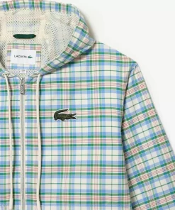 Lacoste Jackets & Coats-Men'S Checked Hooded Track Jacket