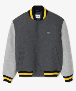 Lacoste Jackets & Coats-Men'S Colour-Block Short Blend Wool Varsity Jacket