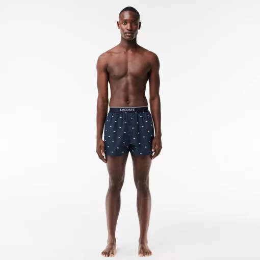 Lacoste Underwear & Lounge Wear-Men'S Cotton Poplin Boxer Three-Pack