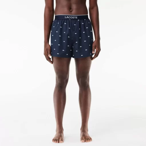 Lacoste Underwear & Lounge Wear-Men'S Cotton Poplin Boxer Three-Pack