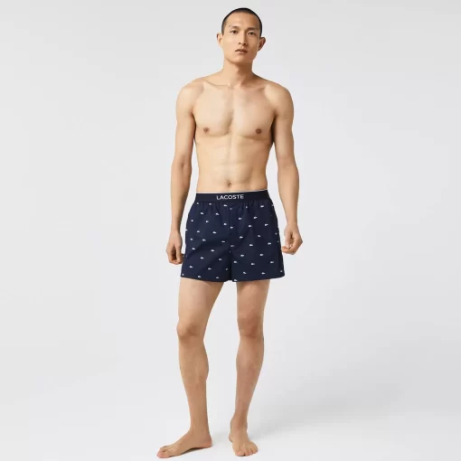 Lacoste Underwear & Lounge Wear-Men'S Cotton Poplin Boxer Three-Pack