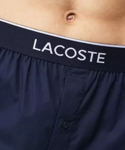 Lacoste Underwear & Lounge Wear-Men'S Cotton Poplin Boxer Three-Pack