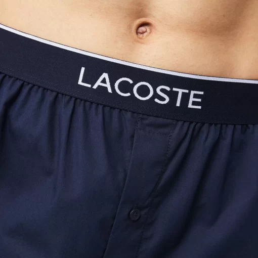 Lacoste Underwear & Lounge Wear-Men'S Cotton Poplin Boxer Three-Pack