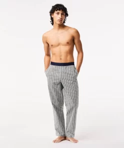 Lacoste Underwear & Lounge Wear-Men'S Cotton Poplin Check Print Pyjamas Pants