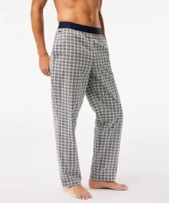 Lacoste Underwear & Lounge Wear-Men'S Cotton Poplin Check Print Pyjamas Pants