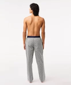 Lacoste Underwear & Lounge Wear-Men'S Cotton Poplin Check Print Pyjamas Pants