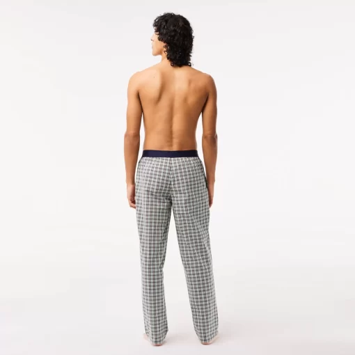 Lacoste Underwear & Lounge Wear-Men'S Cotton Poplin Check Print Pyjamas Pants