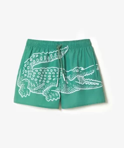 Lacoste Swimwear-Men'S Crocodile Print Swim Trunks