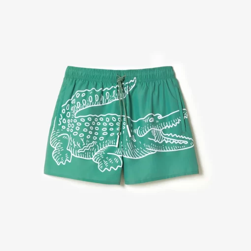 Lacoste Swimwear-Men'S Crocodile Print Swim Trunks