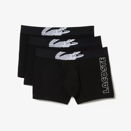 Lacoste Underwear & Lounge Wear-Men'S Crocodile Print Trunk Three-Pack